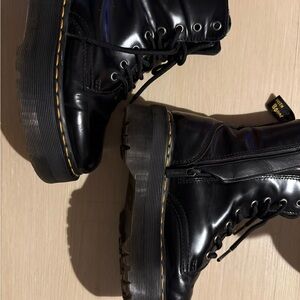 Dr. Martens Black Leather Platform Boots